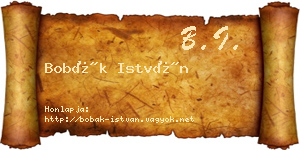 Bobák István névjegykártya